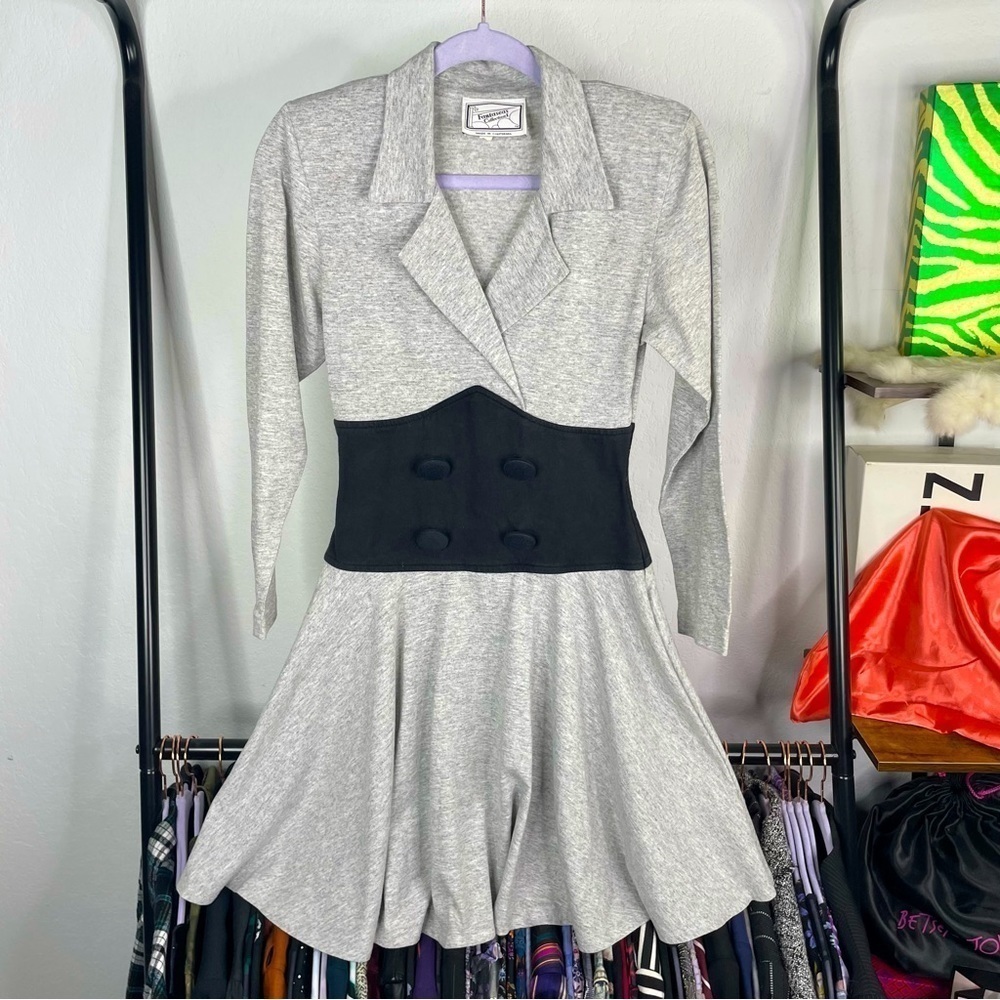 Vintage 80’s Fantaseas Collection I Gray Skater Dress